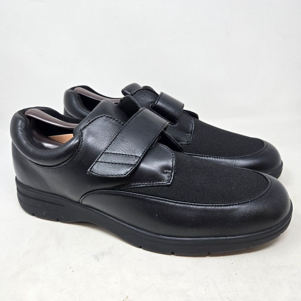 DREW Men's Black Journey‎ II Comfort Shoes Hook And Loop Closure Size 12M